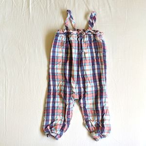 joe fresh soft viscose plaid jumpsuit with smocked top 18 months baby girl